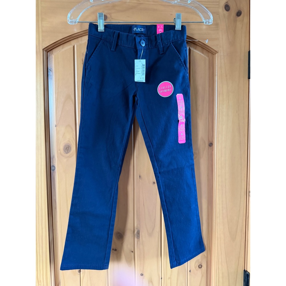 The Children's Place Boys Skinny Chino Pants Navy Blue Tidal Size 6 NWT *Read